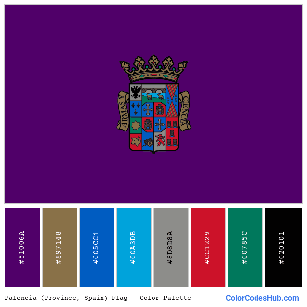 Palencia (Province, Spain) flag color palette