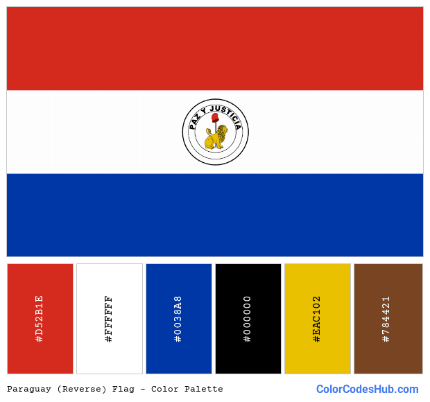 Paraguay (Reverse) flag color palette