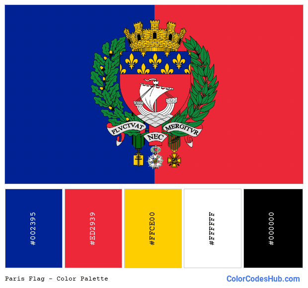 Paris flag color palette