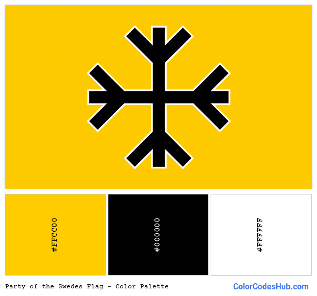 Party of the Swedes flag color palette