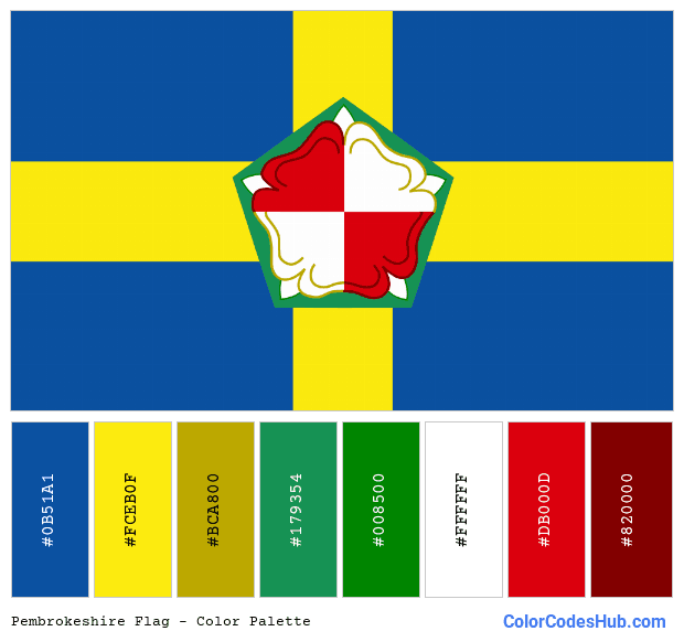 Pembrokeshire flag color palette