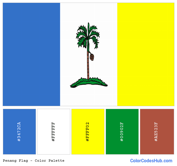 Penang flag color palette
