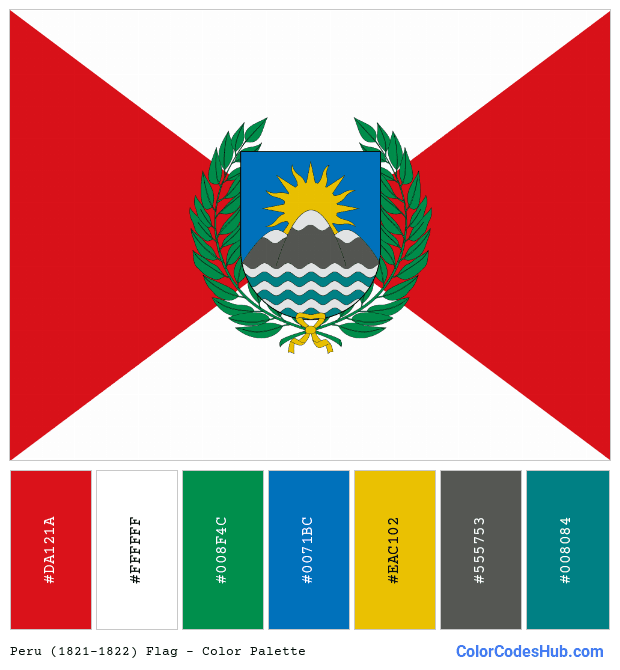 Peru (1821-1822) flag color palette