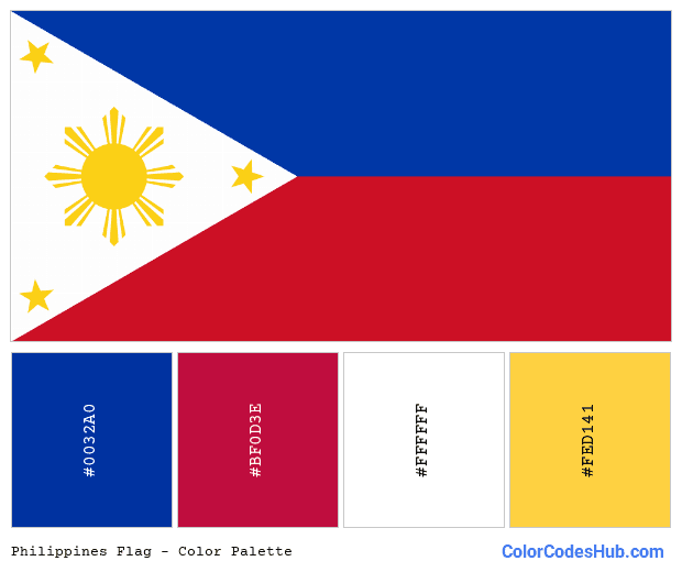 Philippines flag color palette