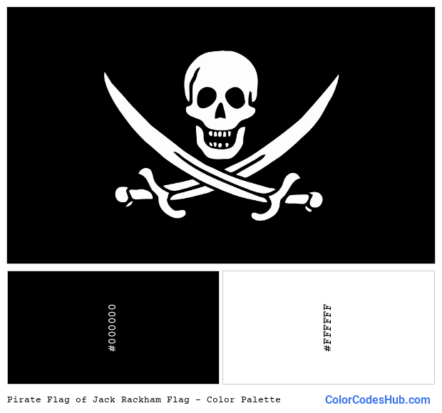 Pirate Flag of Jack Rackham flag color palette