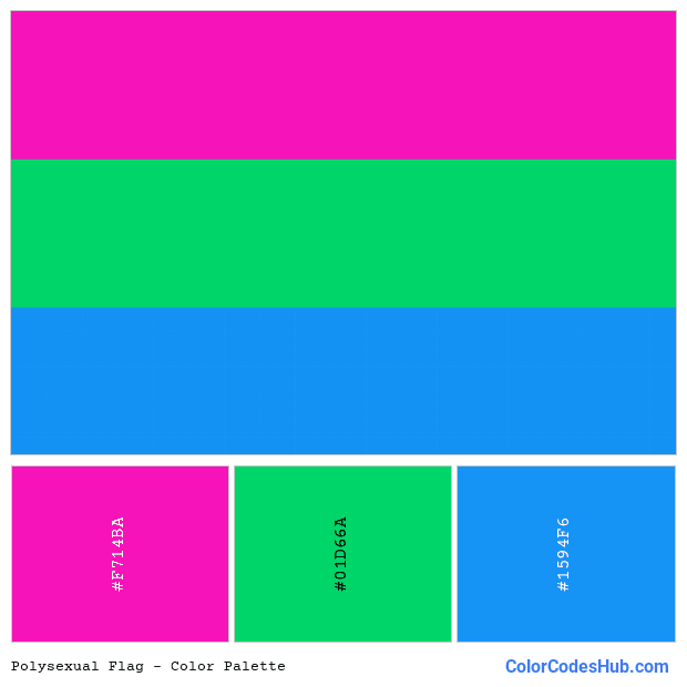 Polysexual flag color palette