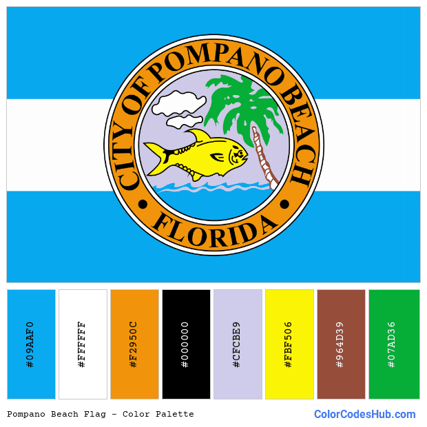Pompano Beach flag color palette