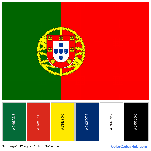 Portugal flag color palette