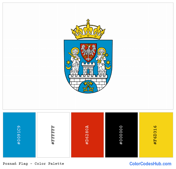 Poznań flag color palette