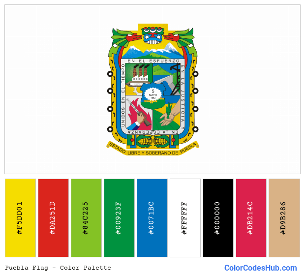 Puebla flag color palette
