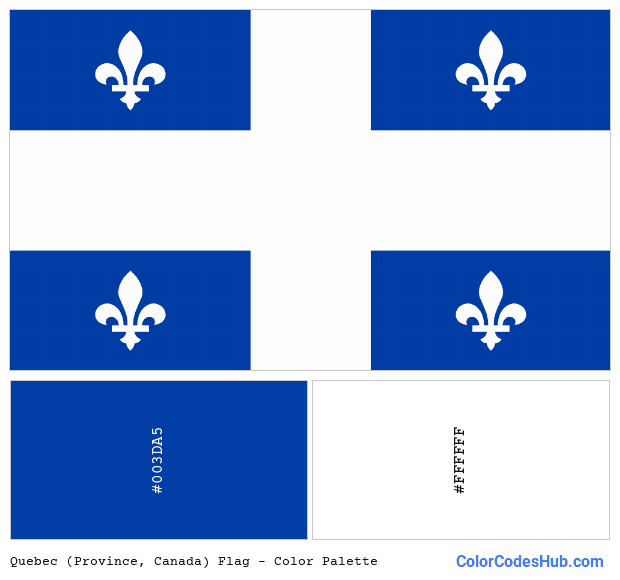 Quebec (Province, Canada) flag color palette