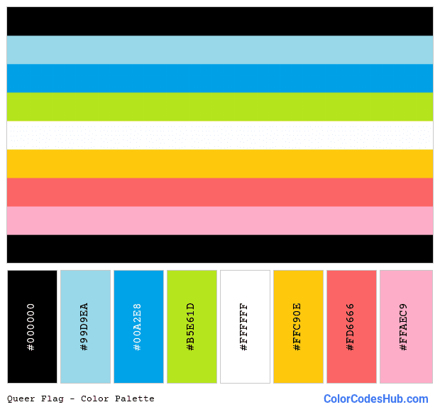 Queer flag color palette