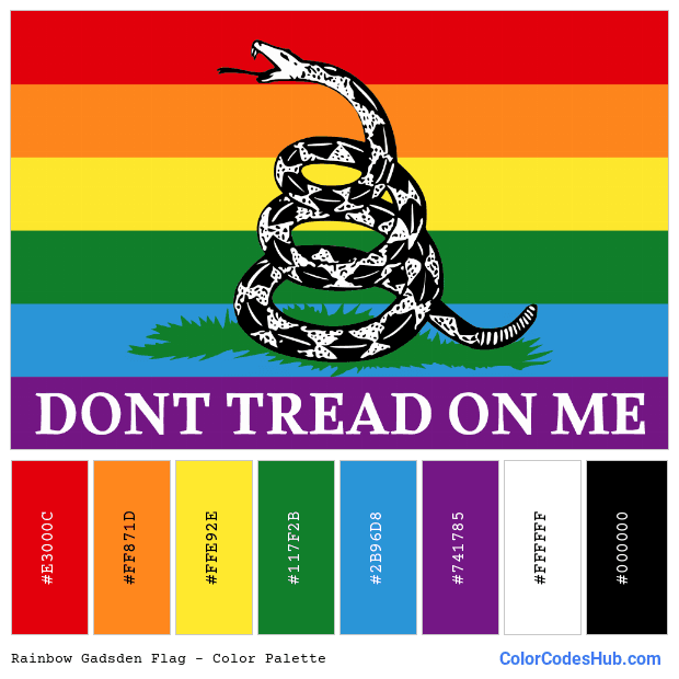 Rainbow Gadsden flag color palette