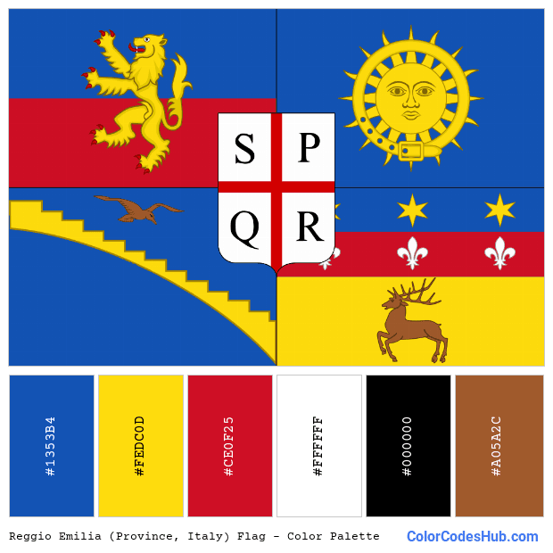 Reggio Emilia (Province, Italy) flag color palette