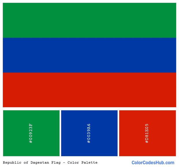 Republic of Dagestan flag color palette