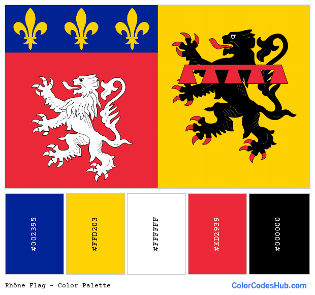 Rhône flag color palette