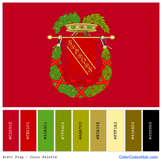 Rieti flag color palette