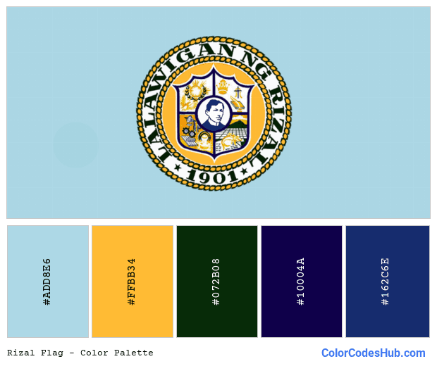 Rizal flag color palette