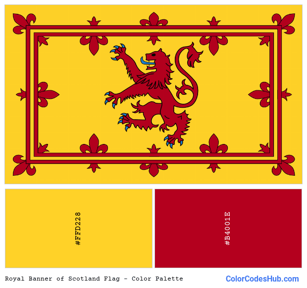 Royal Banner of Scotland flag color palette
