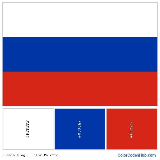 Russia flag color palette