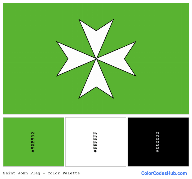 Saint John flag color palette
