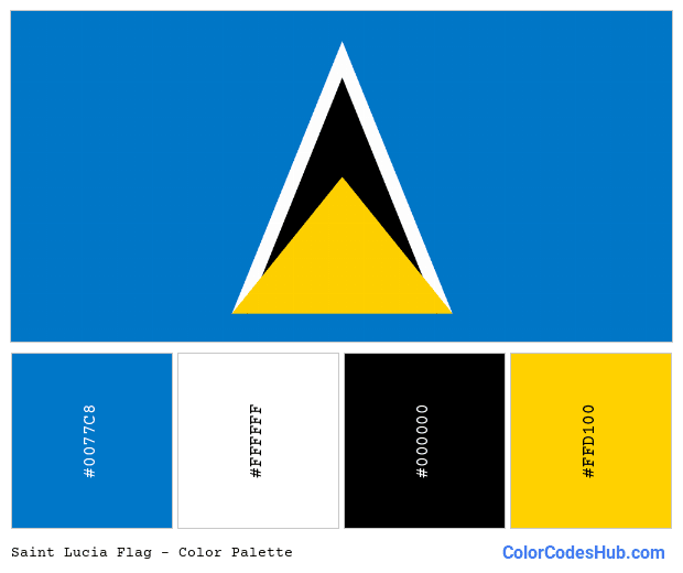 Saint Lucia flag color palette