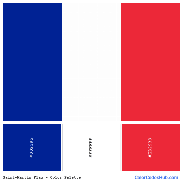 Saint-Martin flag color palette