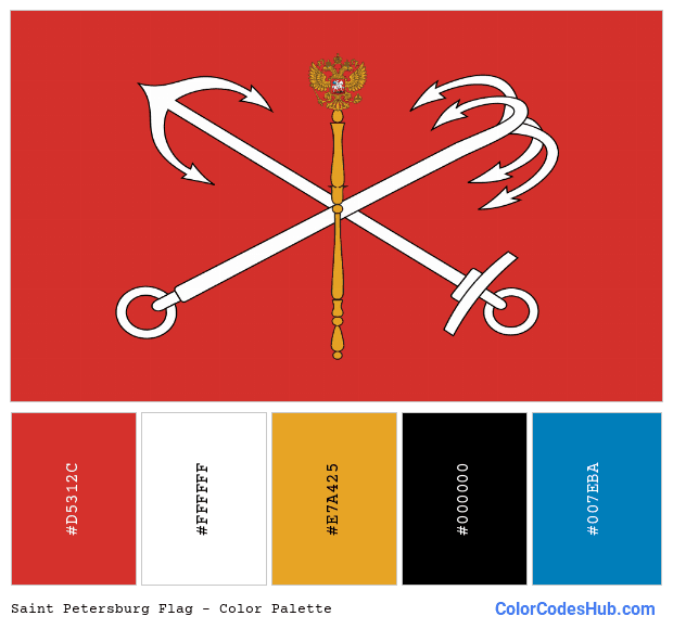 Saint Petersburg flag color palette