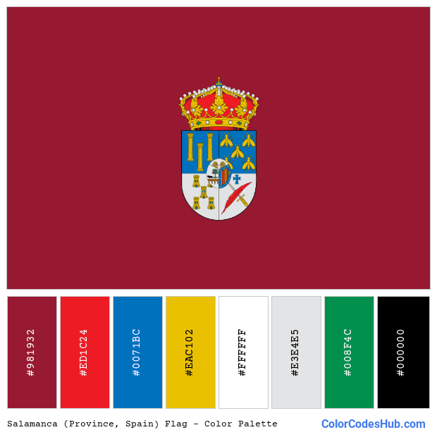 Salamanca (Province, Spain) flag color palette