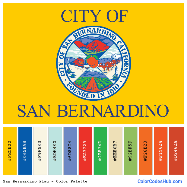 San Bernardino flag color palette