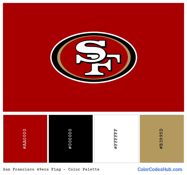 San Francisco 49ers flag color palette
