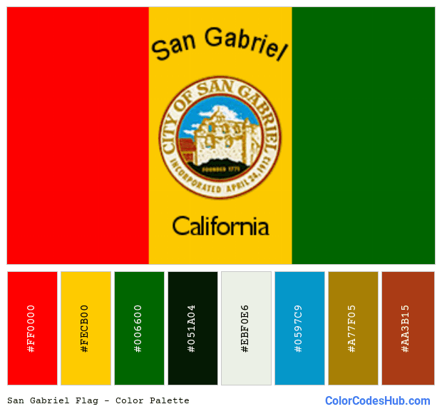San Gabriel flag color palette
