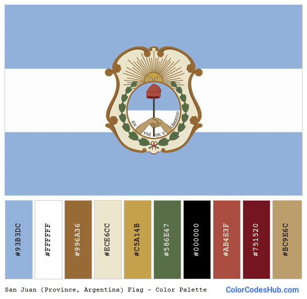San Juan (Province, Argentina) flag color palette