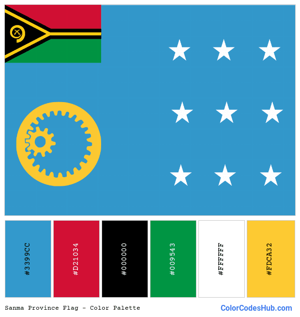 Sanma Province flag color palette