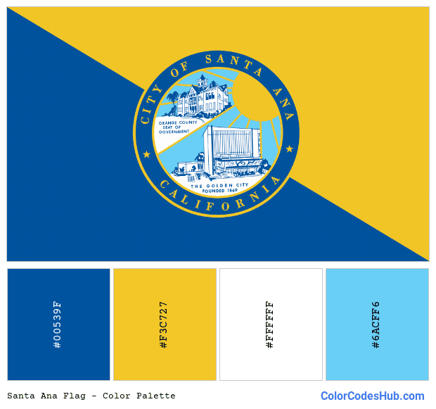 Santa Ana flag color palette