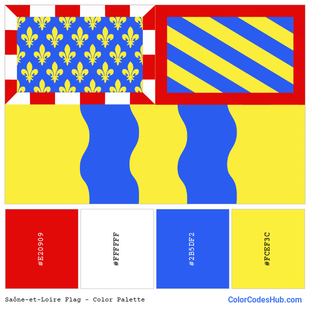 Saône-et-Loire flag color palette