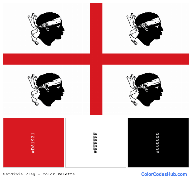 Sardinia flag color palette