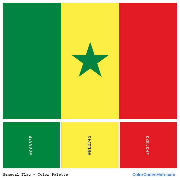 Senegal flag color palette