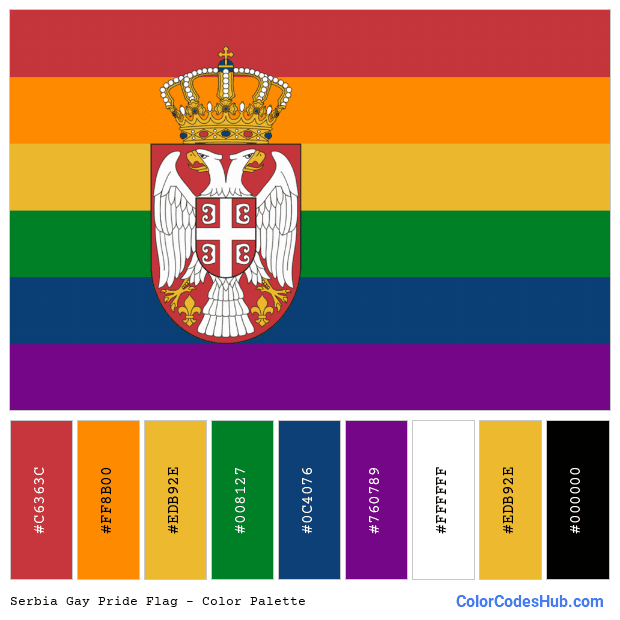Serbia Gay Pride flag color palette