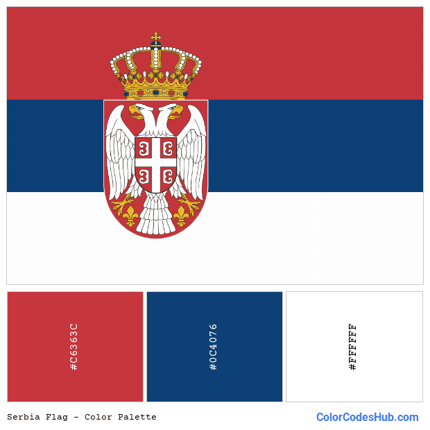 Serbia flag color palette