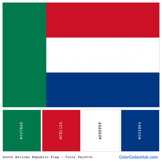 South African Republic flag color palette