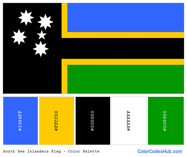 South Sea Islanders flag color palette