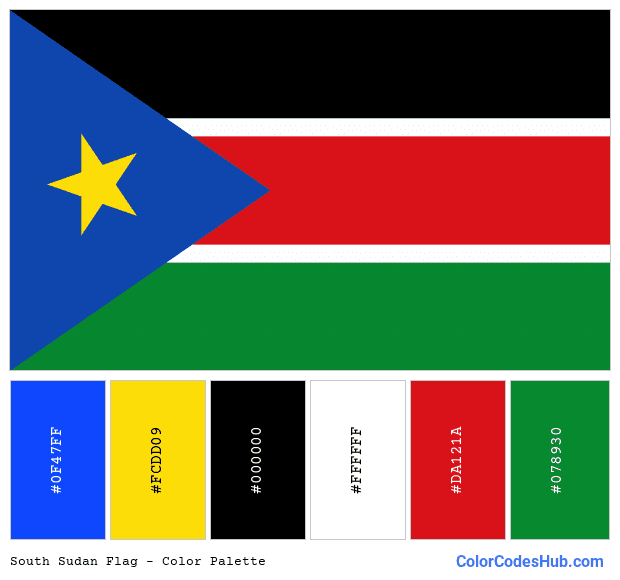 South Sudan flag color palette