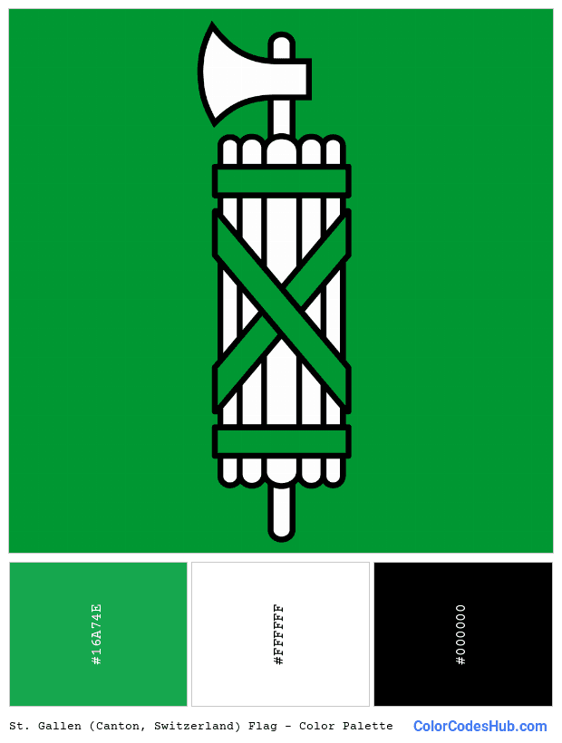 St. Gallen (Canton, Switzerland) flag color palette