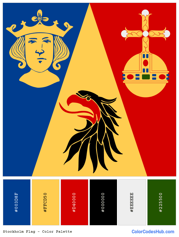 Stockholm flag color palette