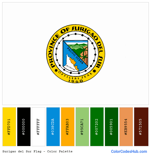 Surigao del Sur flag color palette