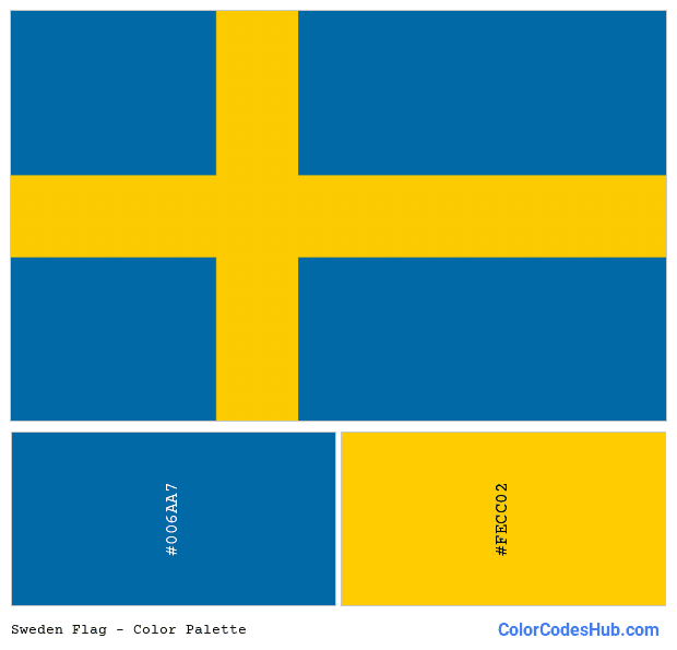 Sweden flag color palette