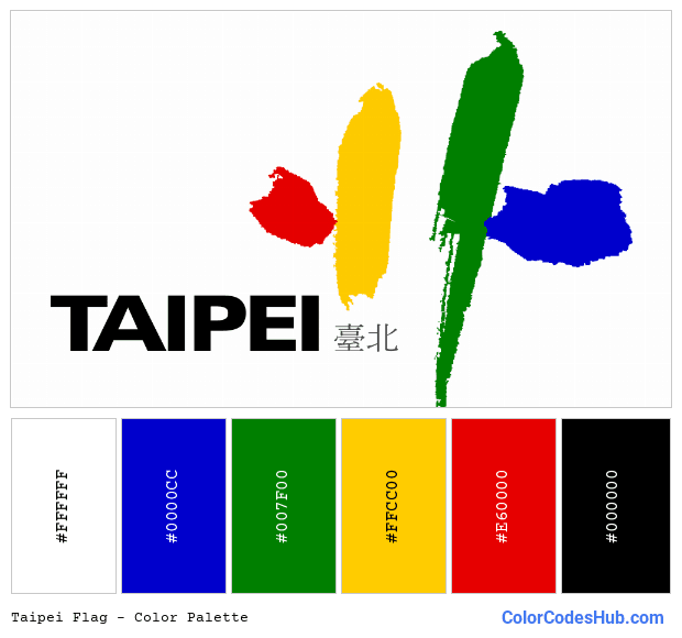 Taipei flag color palette