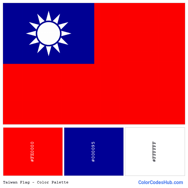 Taiwan flag color palette
