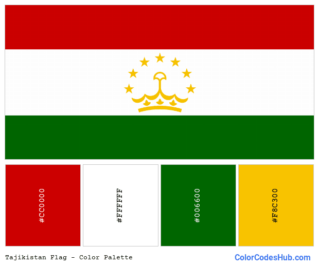 Tajikistan flag color palette